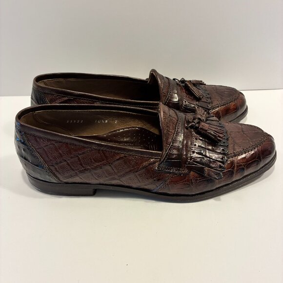 Bruno Magli “Jared” Brown Genuine Crocodile Tassel Loafers – Italian Luxuy main image 5